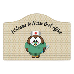 nurse owl door sign