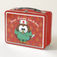 nurse owl  - metal lunchbox