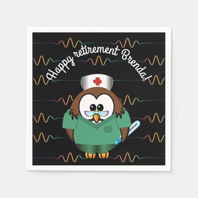 nurse owl - paper napkins (Front)