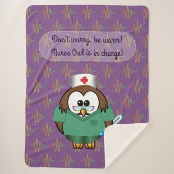 Nurse Owl - Sherpa Blanket by just_owls at Zazzle