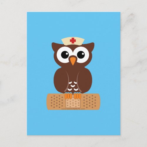 Nurse Owl wbandaid Postcard