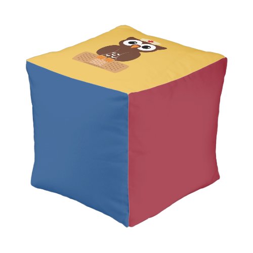 Nurse Owl wbandaid Pouf