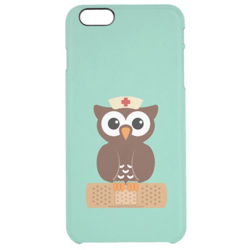 Nurse Owl wbandaid Clear iPhone 6 Plus Case