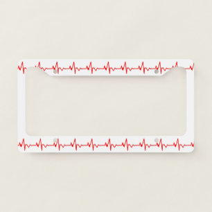 Nurse Paramedic EMT Doctor Heartbeat License Plate Frame