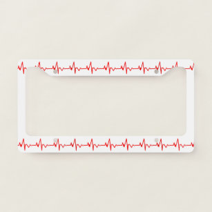 Nurse Paramedic EMT Doctor Heartbeat License Plate Frame
