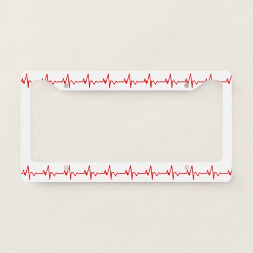 Nurse Paramedic EMT Doctor Heartbeat License Plate Frame