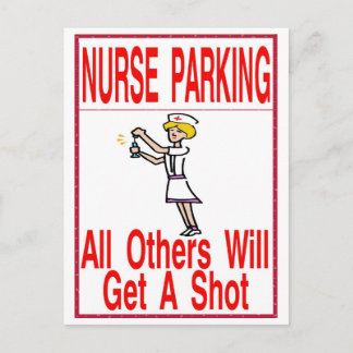 Nurse Parking Only Postcard