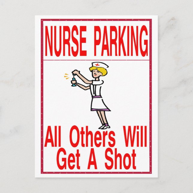 Nurse Parking Only Postcard (Front)
