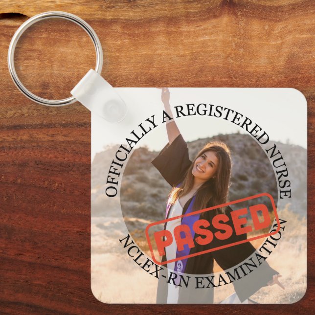 nurse passed nclex rn exam custom keychain (Front)