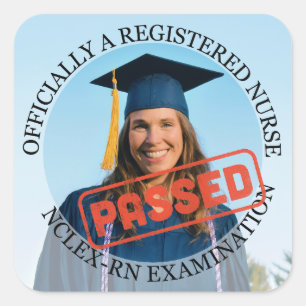 nurse passed nclex rn exam custom photo 3" square sticker