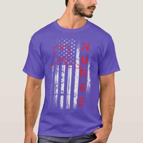 Nurse Patriotic American USA Flag Registered Nurse T_Shirt
