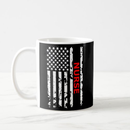 Nurse Patriotic Usa Flag Nurse Black Small Coffee Mug