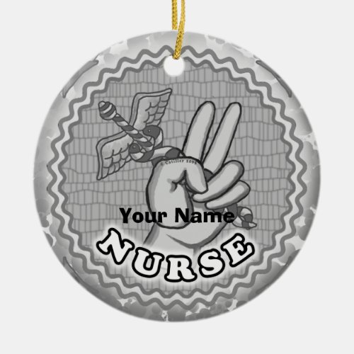 Nurse Peace Caduceus nurse ornament