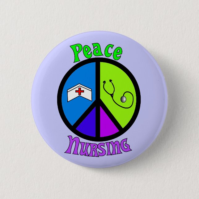 Nurse "Peace" Gifts For All Professionals Pinback Button (Front)