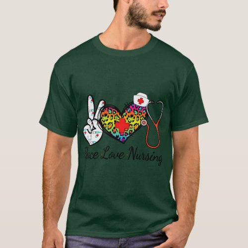 Nurse Peace Love Nursing Medical T_Shirt