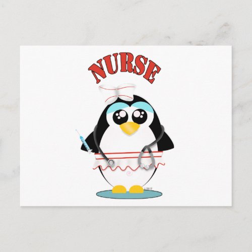 Nurse Penguin Female Postcard