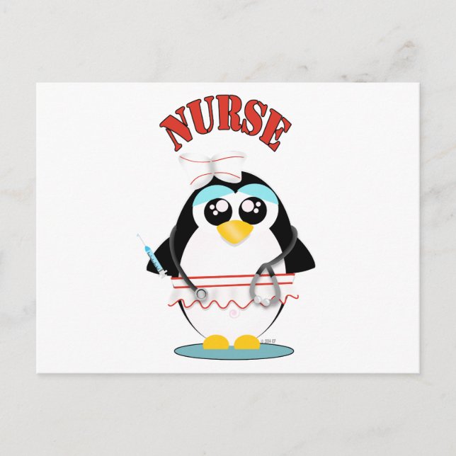 Nurse Penguin Female Postcard (Front)