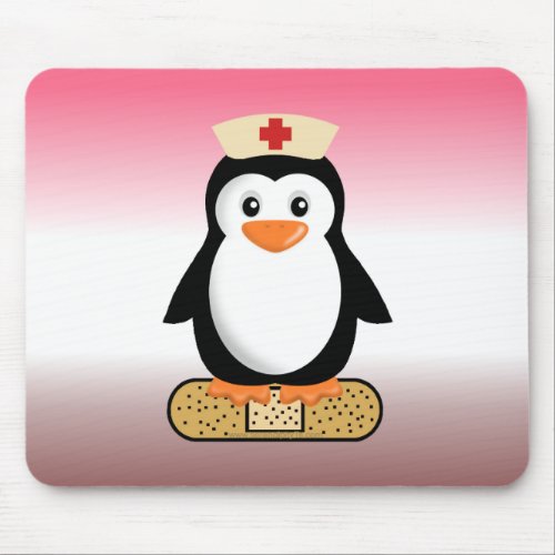 Nurse Penguin wBandaid Mouse Pad