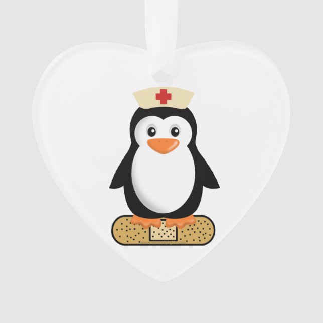 Nurse Penguin (w/Bandaid) Ornament (Front)