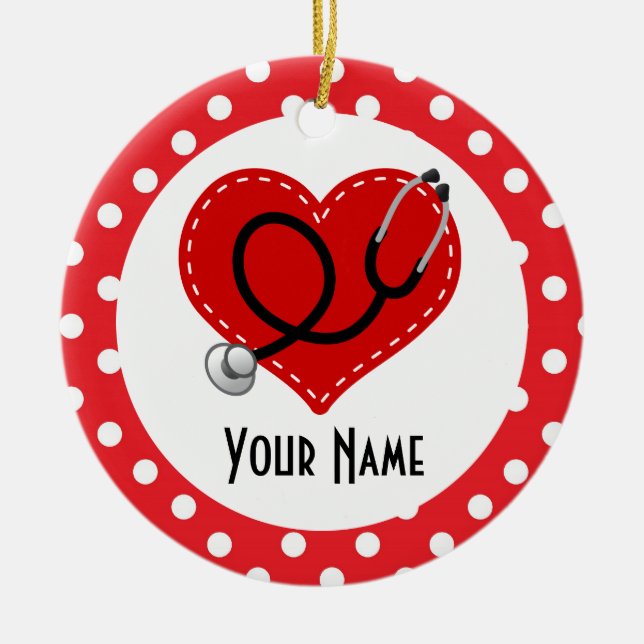 Nurse Personalized Christmas Gift Ornament (Front)
