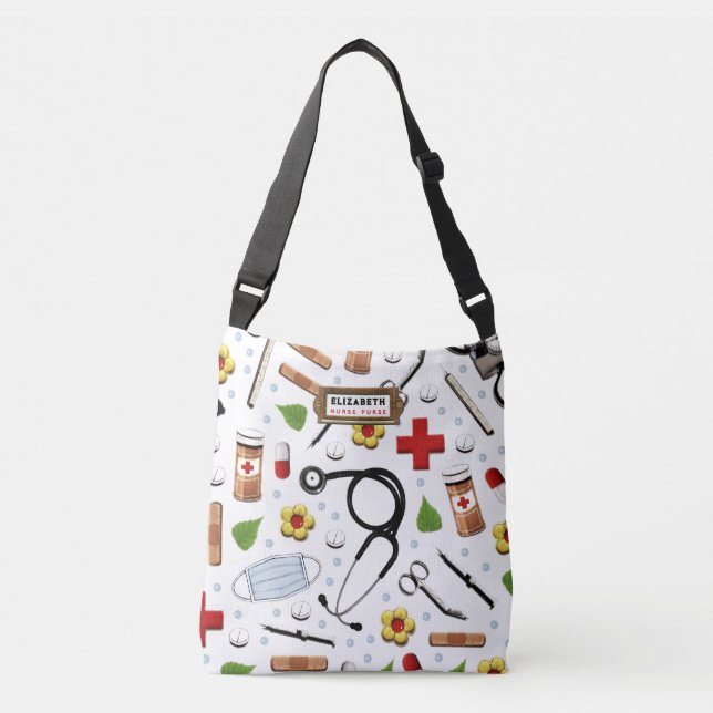 Nurse Personalized Gift Idea Crossbody Bag (Front)