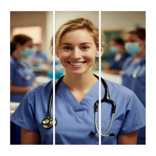 Nurse Photo Customize Personalize Triptych