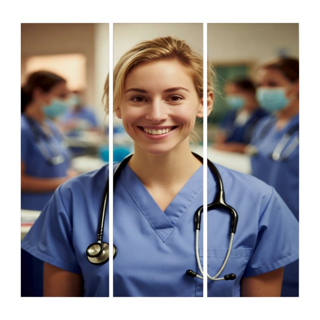 Nurse Photo Customize Personalize Triptych (Front)