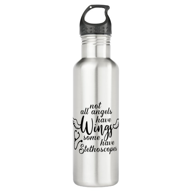 Nurse phrase quote stainless steel water bottle (Front)