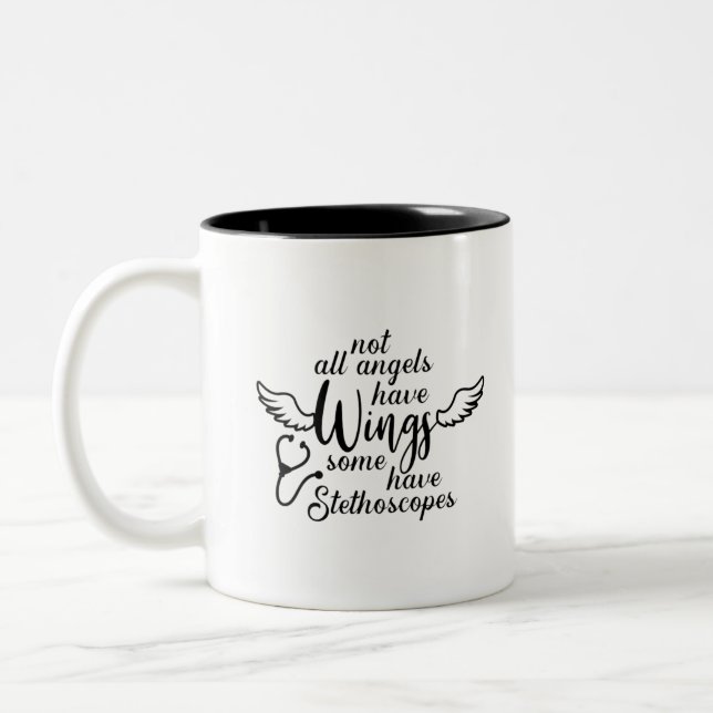 Nurse phrase quote Two-Tone coffee mug (Left)