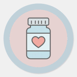 Nurse Pill Bottle Heart Sticker