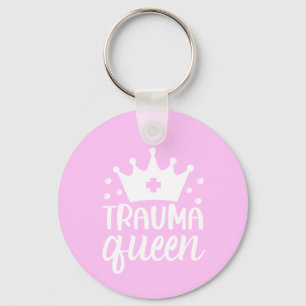 nurse pink cute gift simple crown button keychain