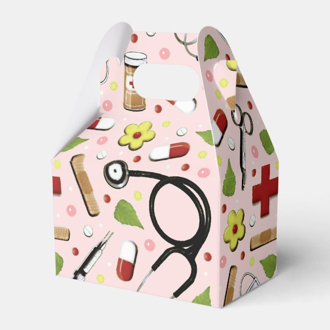 Nurse Pink Favor Boxes (Front Side)