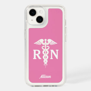 Nurse Pink Medical Medicine Caduceus Personalized Speck iPhone 14 Case