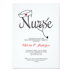 Nurse Pinning Ceremony Invite, fun RN graduation Card