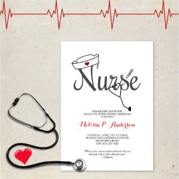 Nurse Pinning Ceremony Invite  Fun Rn Graduation Invitation by lemontreecards at Zazzle