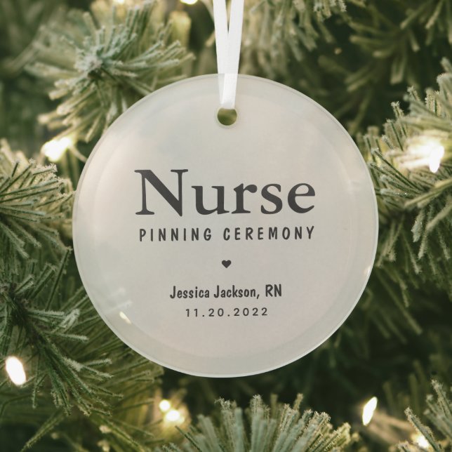 Nurse Pinning Ceremony Modern Simple  Glass Ornament (Insitu)