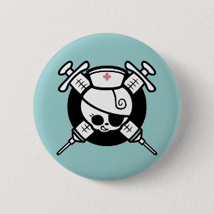 Nurse Pirate and Cross Hypos Button