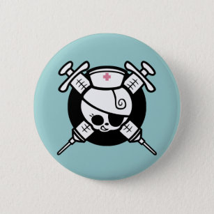 Nurse Pirate and Cross Hypos Button