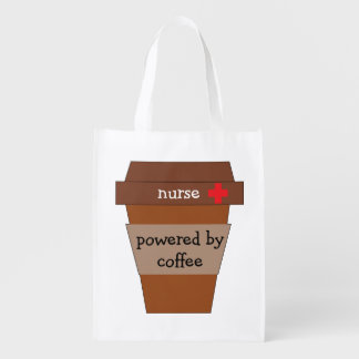 Nurse Powered By Coffee Grocery Bag
