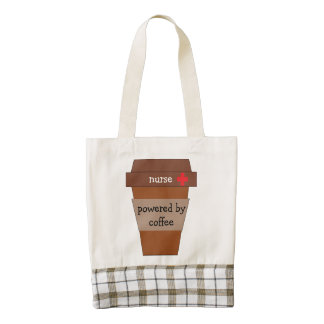 Nurse Powered By Coffee Zazzle HEART Tote Bag