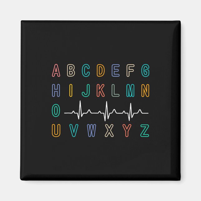 Nurse Pqrst Test Abc's Ekg Strip Alphabet Funny Nu Magnet (Front)