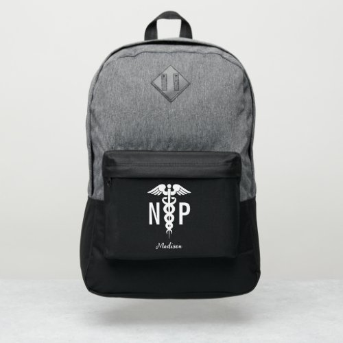 Nurse Practitioner Black Grey Medical Custom Port Authority Backpack