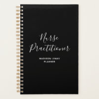 Nurse Practitioner Black White Script Name Student