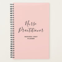 Nurse Practitioner Blush Pink Black Script Name