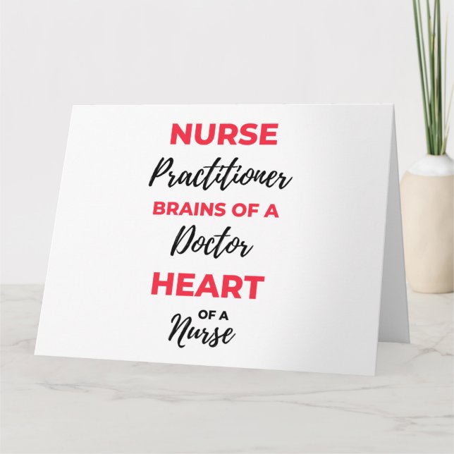 Nurse Practitioner Brains Of A Doctor Heart 2 Card (Front)