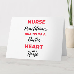 Nurse Practitioner Brains Of A Doctor Heart 2 Card