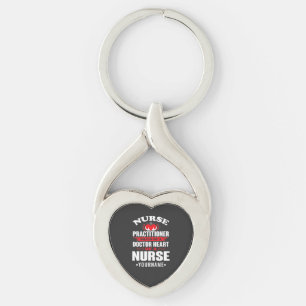 Nurse Practitioner Brains Of A Doctor Heart Of Keychain