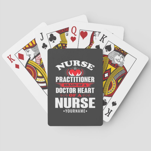 Nurse Practitioner Brains Of A Doctor Heart Of Poker Cards (Back)