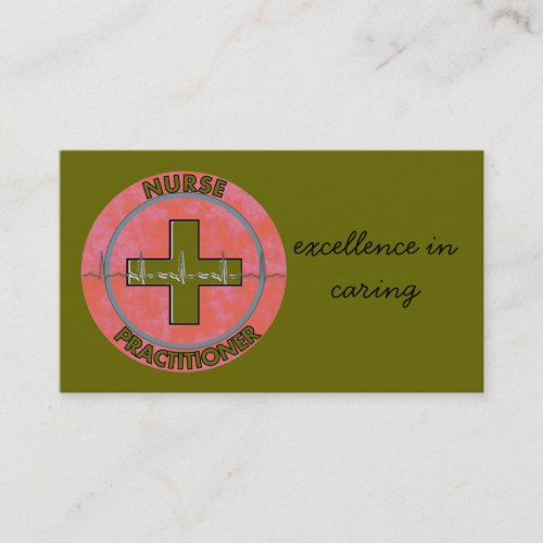 Nurse Practitioner Business Cards Olive Green