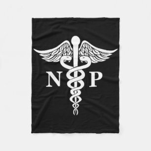Nurse Practitioner Caduceus Medical Symbol Pocket  Fleece Blanket